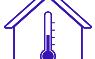 graphic design of thermometer inside house